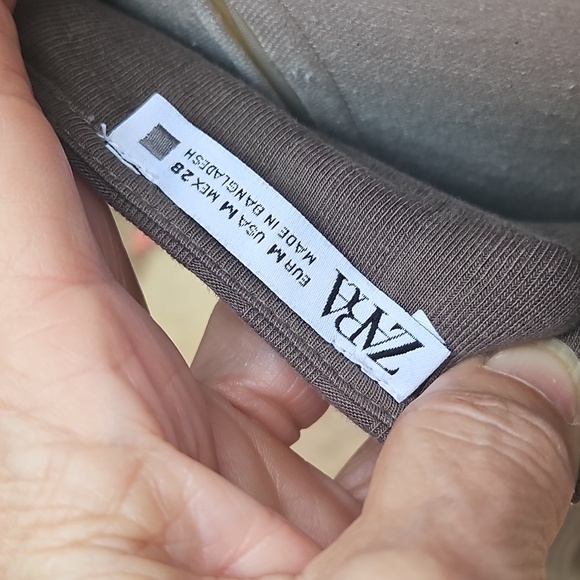 Zara Maxi Khaki Green Ribbed Snug Body Con Stretchy Dress Size Medium - Picture 7 of 8